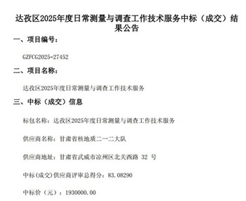 測繪院成功中標(biāo)達孜區(qū)2025年日常測量與調(diào)查項目